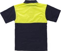 Kurzärmliges Poloshirt mit kombinierter Passe, Brusttasche Navy Yellow AV