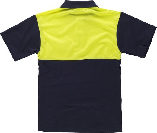 Kurzärmliges Poloshirt mit kombinierter Passe, Brusttasche Navy Yellow AV