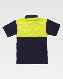 Kurzärmliges Poloshirt mit kombinierter Passe, Brusttasche Navy Yellow AV