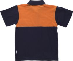 Kurzärmliges Poloshirt mit kombinierter Passe, Brusttasche Navy Orange AV