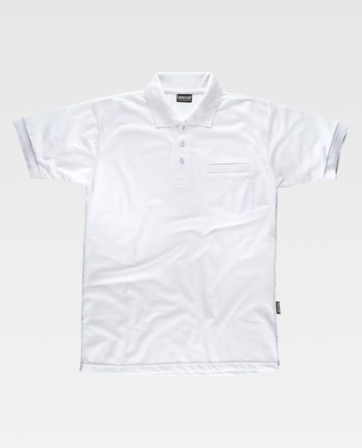 Kurzärmliges Poloshirt mit Brusttasche Weiß