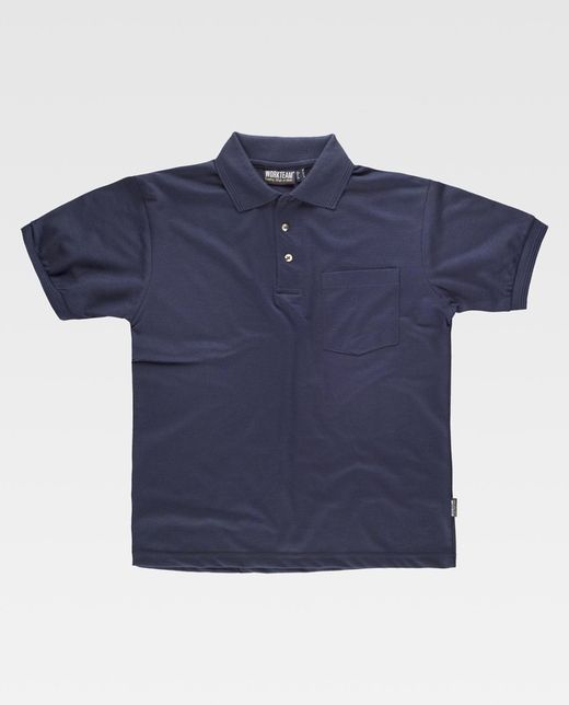Kurzärmliges Poloshirt mit einer Navy-Brusttasche