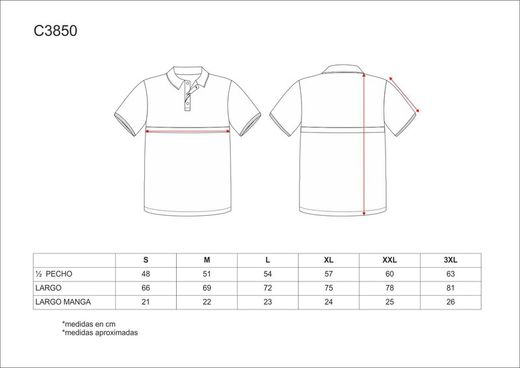 Kurzärmliges Poloshirt mit kontrastierendem Streifen Navy Red AV