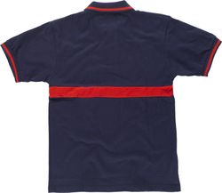 Kurzärmliges Poloshirt mit kontrastierendem Streifen Navy Red AV