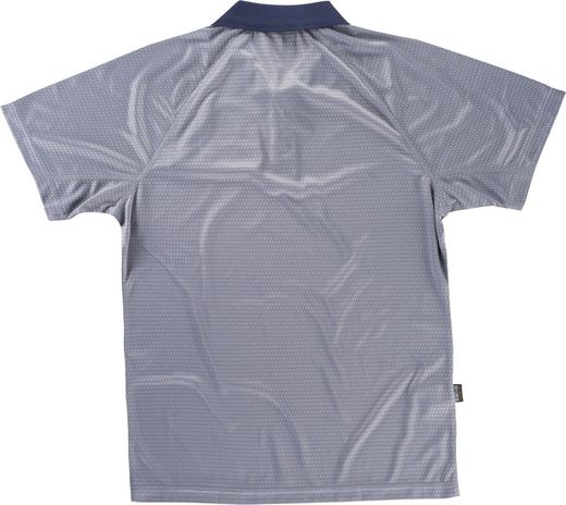 Kurzärmeliges elastisches Polo, kombinierte hellgraue Marine