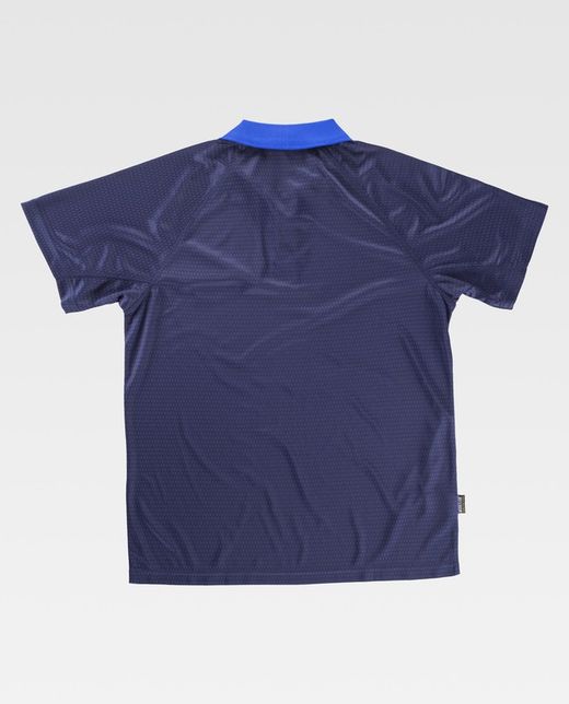 Polo a maniche corte elastica, combinato blu navy