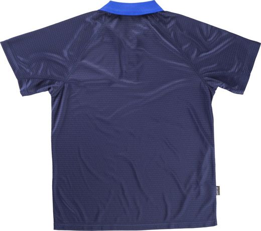 Polo a maniche corte elastica, combinato blu navy