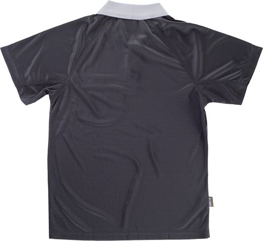 Kurzärmeliges elastisches Polo, kombiniert Schwarz-Hellgrau