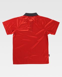 Kurzärmeliges elastisches Polo, kombiniert Rot Schwarz