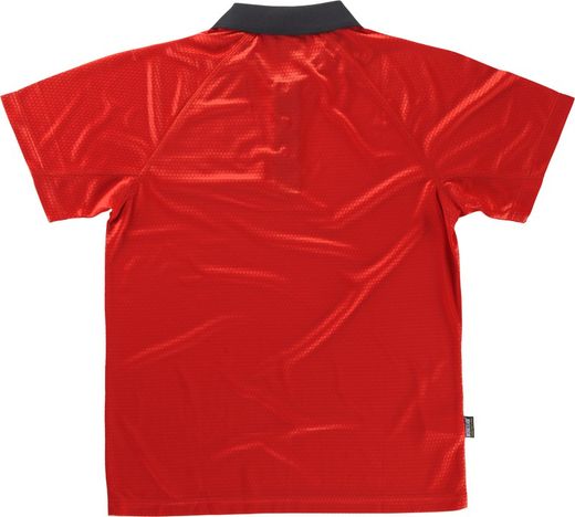 Kurzärmeliges elastisches Polo, kombiniert Rot Schwarz