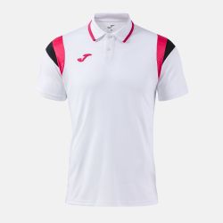 Polo Manga Corta Terra Blanco Fucsia