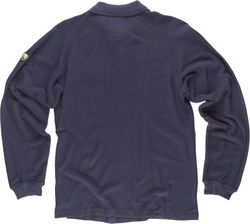 Langärmliges Poloshirt, 60% Modacryl 39% Baumwolle 1% antistatische Faser Navy
