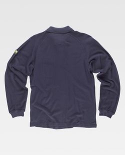 Langärmliges Poloshirt, 60% Modacryl 39% Baumwolle 1% antistatische Faser Navy