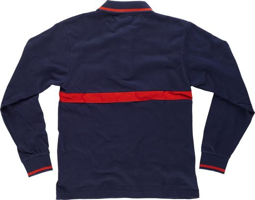 Polo manga larga con una franja Marino / Rojo