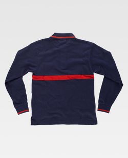 Polo manga larga con una franja Marino / Rojo