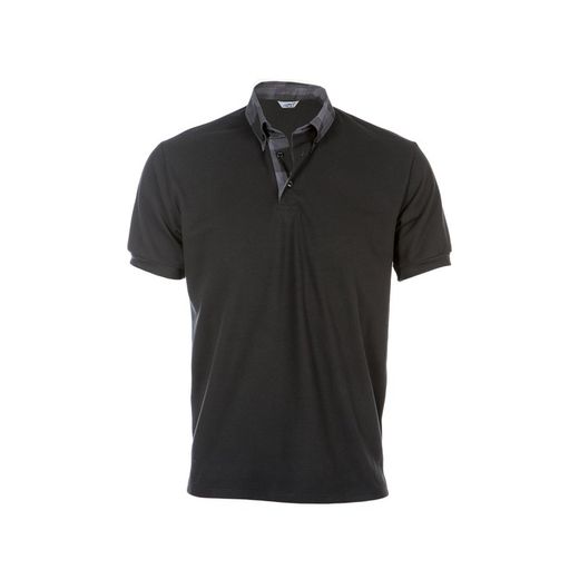 Polo Negro Hombre M/C C/Camisero