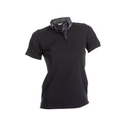 Polo Negro Mujer M/C C/Camisero