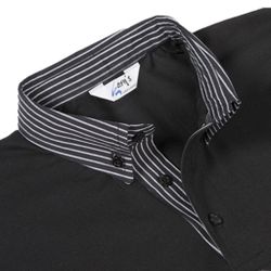Polo Negro Mujer M/C C/Camisero