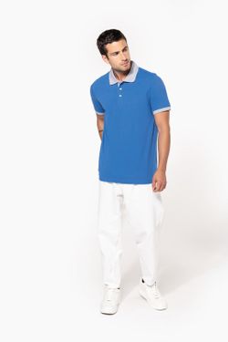 Polo da uomo in piquet bicolore