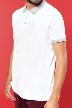Polo da uomo in piquet bicolore
