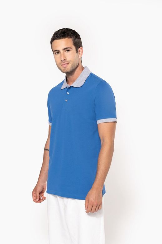 Polo da uomo in piquet bicolore