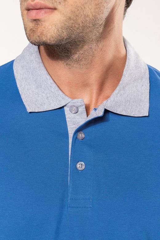 Polo da uomo in piquet bicolore