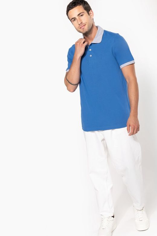 Polo da uomo in piquet bicolore