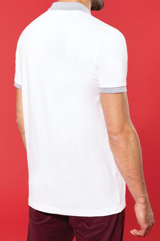 Polo da uomo in piquet bicolore