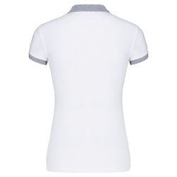 Polo in piquet bicolore da donna