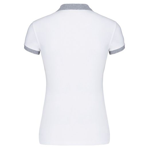 Polo in piquet bicolore da donna