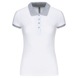 Polo in piquet bicolore da donna