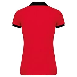 Polo in piquet bicolore da donna