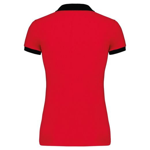 Polo in piquet bicolore da donna
