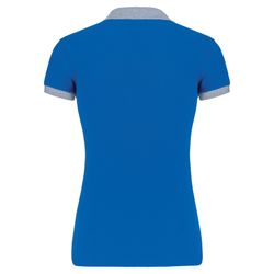 Polo in piquet bicolore da donna