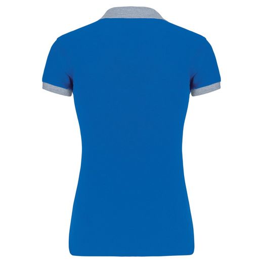 Polo in piquet bicolore da donna