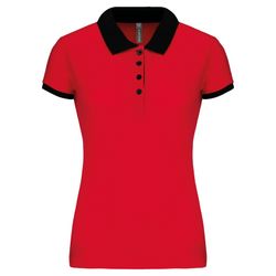 Polo in piquet bicolore da donna