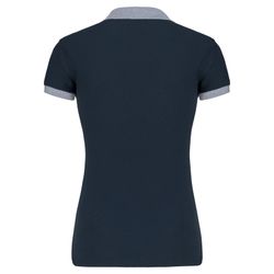 Polo in piquet bicolore da donna