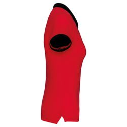 Polo in piquet bicolore da donna