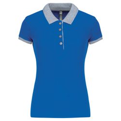 Polo in piquet bicolore da donna