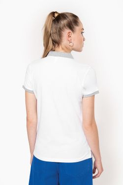 Polo in piquet bicolore da donna