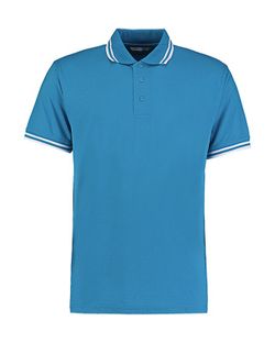 Classic Fit Pique Polo mit gestreiftem Hals