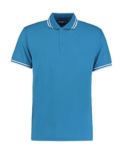 Classic Fit Pique Polo mit gestreiftem Hals