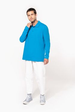 Langarm-Piqué-Polo für Herren