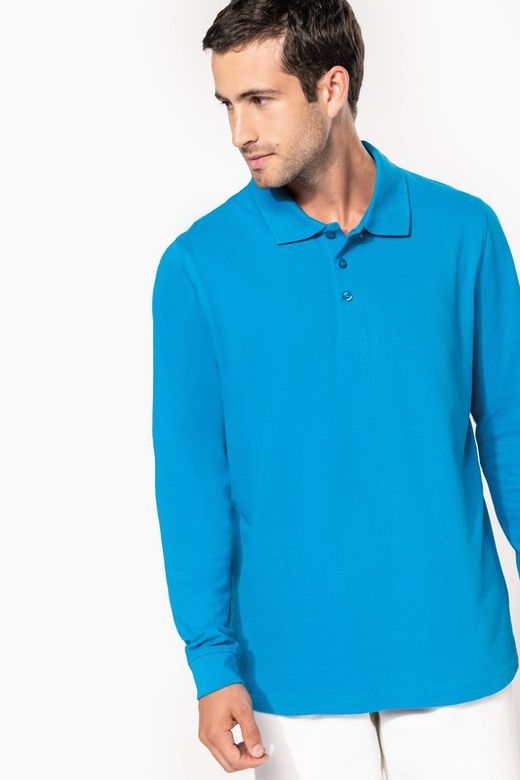 Langarm-Piqué-Polo für Herren