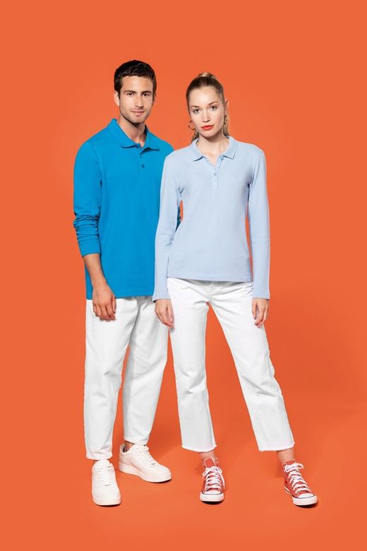Langarm-Piqué-Polo für Herren