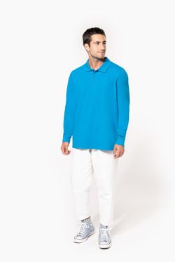Langarm-Piqué-Polo für Herren
