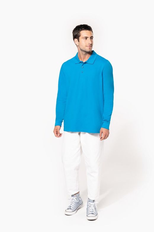 Langarm-Piqué-Polo für Herren