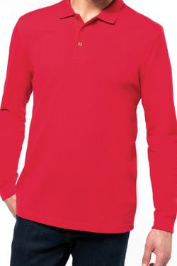 Langarm-Piqué-Polo für Herren