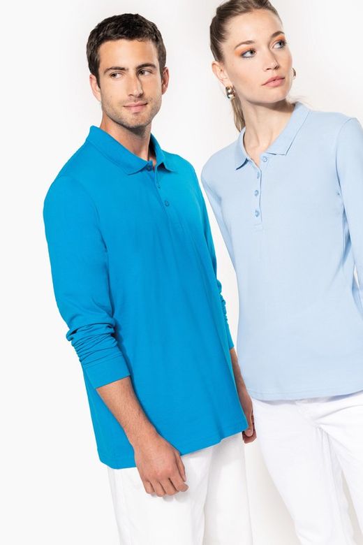 Langarm-Piqué-Polo für Herren