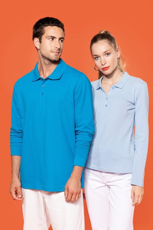 Langarm-Piqué-Polo für Herren